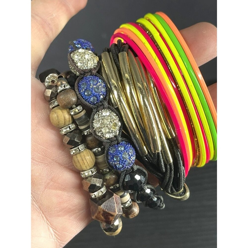 Assorted Costume Jewelry Set - Bangles Bracelets Earrings & Necklaces In Vibrant